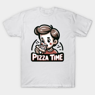 young boy eat pizza T-Shirt